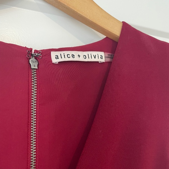 Alice + Olivia Garnet Magenta High-Low Midi Dress - Picture 3 of 4